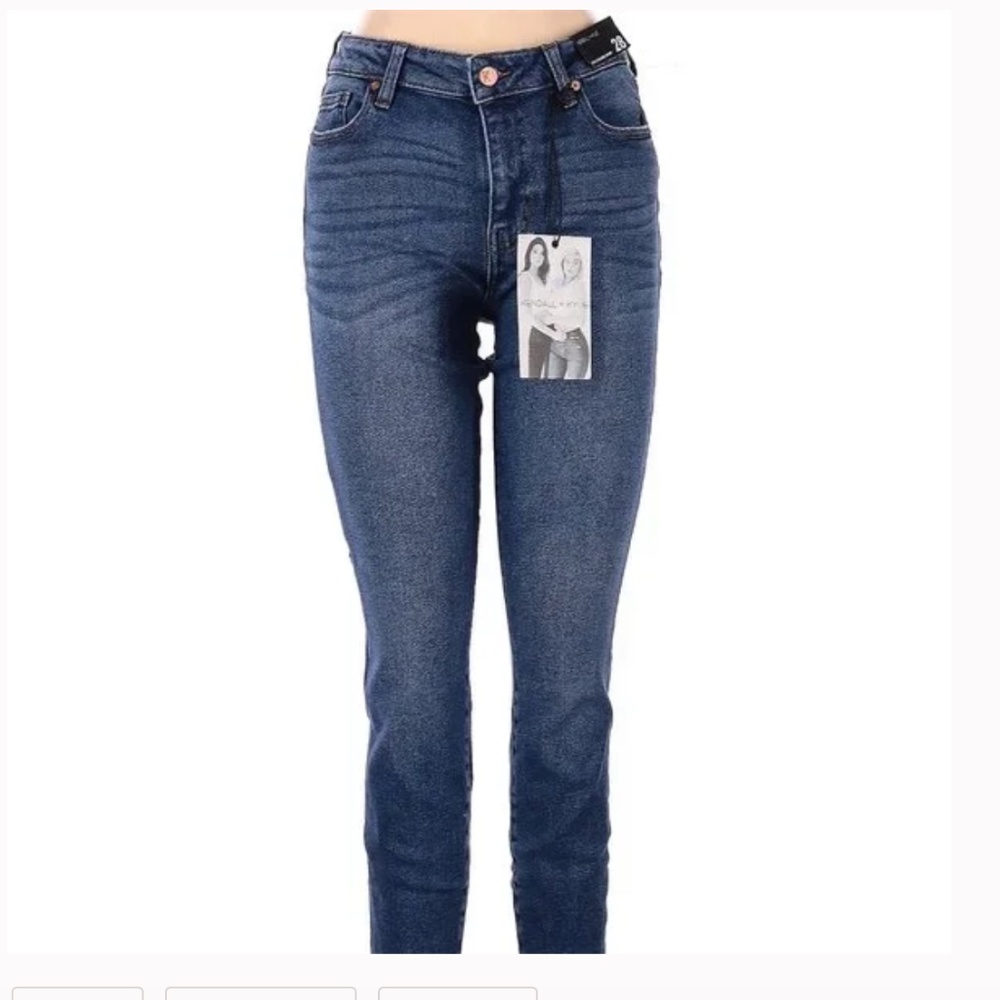 Kendall and Kylie The Icon High Rise Straight Blue Jeans